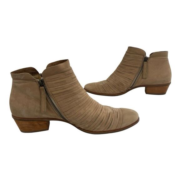 Paul Green Size UK 7 US 9.5 Shasta Sliced Nubuck Leather Mid Heel Ankle Boot - Picture 5 of 9